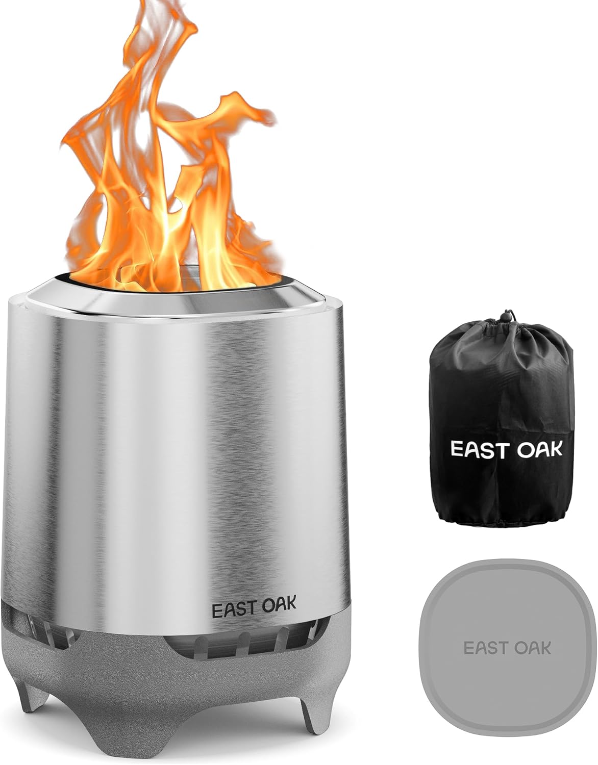 EAST OAK Mini Smokeless Fire Pit - Portable Patio & Camping Stove