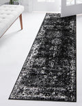 Unique Loom Sofia Collection Area Rug Runner - Classic Black/Ivory
