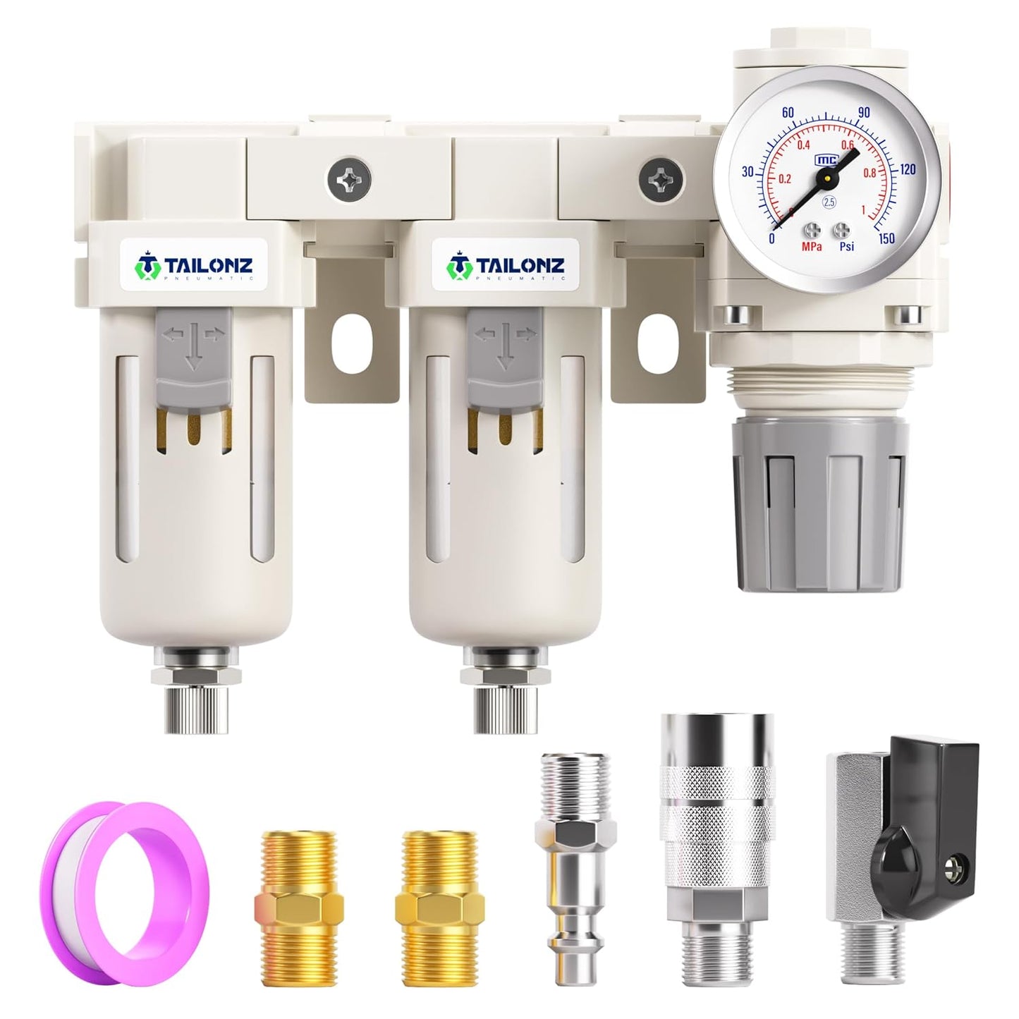 3 in 1 Air Filter Pressure Regulator Combo for Air Tools