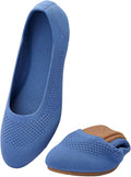 Womens Ballet Flat Shoes Knit Slip-On Flats - Breathable Comfort