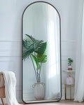 Full Length Mirror 58in x 18in Floor Mirror with Stand - Sleek Black