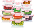 KOMUEE 24 Pieces Glass Food Storage Containers Set for Meal Prep
