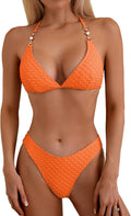 Swimall Women's Triangle Bikini Set Cheeky High Cut - Sexy Halter
