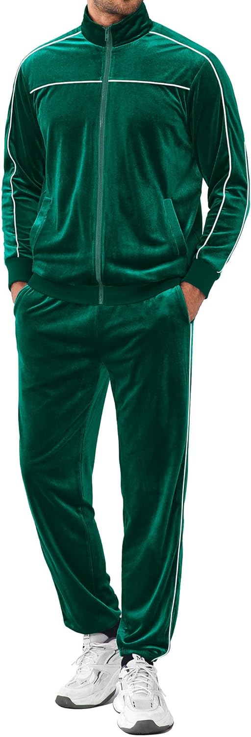 COOFANDY Mens Velour Tracksuits for Comfort and Style