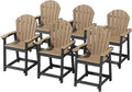 Outdoor Tall Adirondack Chairs Set of 6 - Durable HDPE Bar Stools