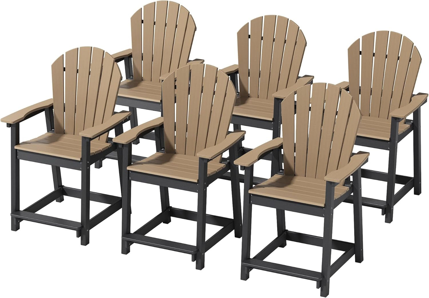 Outdoor Tall Adirondack Chairs Set of 6 for Ultimate Comfort