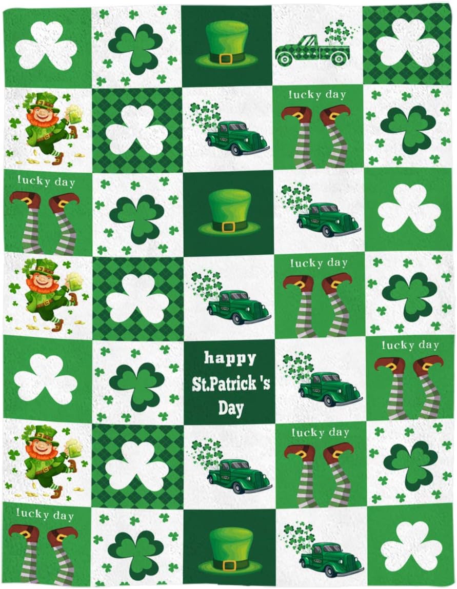 Happy St. Patrick's Day Leprechaun Throw Blanket for Home