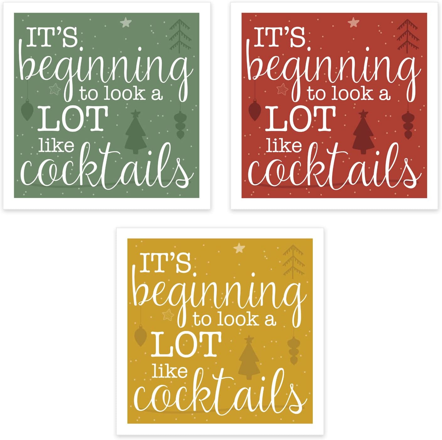 48 Christmas Event Napkins Set | 3 Ply | Funny Winter Designs