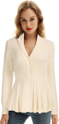 Women Cardigan Sweater Shawl Lapel Button Down - Cozy Oversized Fit