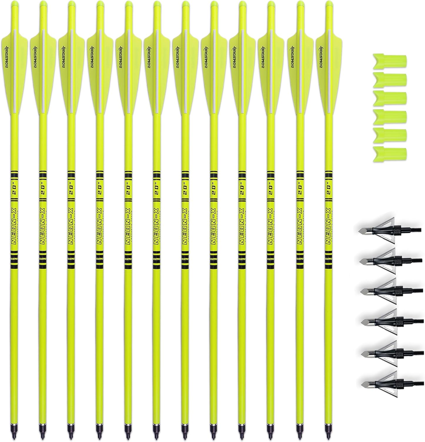 Crossbow Bolts 20in Fluorescence Carbon Arrows for Hunting