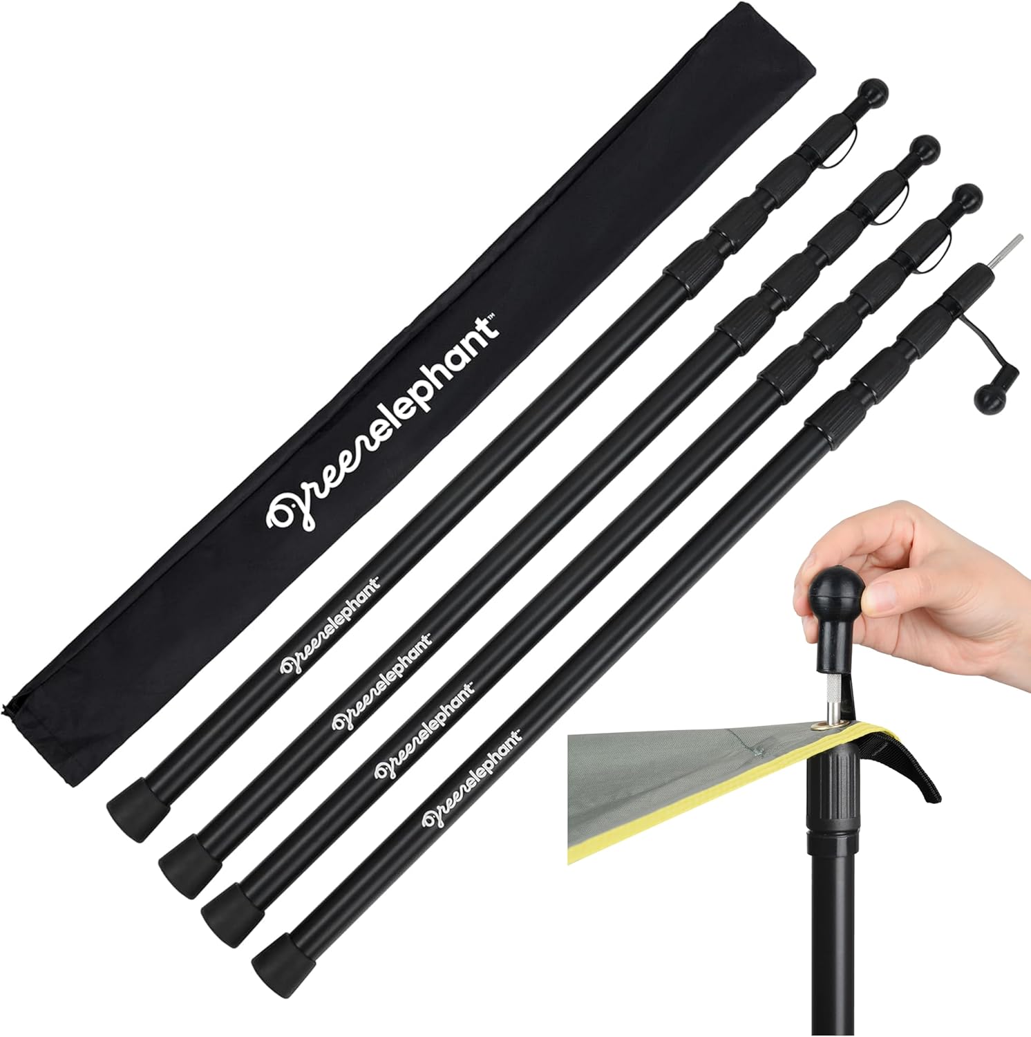 Adjustable Aluminum Telescoping Tarp Poles for Camping Needs