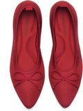 Womens Ballet Knit Foldable Pointed Toe Flats - Cushy Comfort