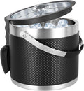 3Quart/3.2L Insulated Ice Bucket with Lid and Scoop - Stylish Leather
