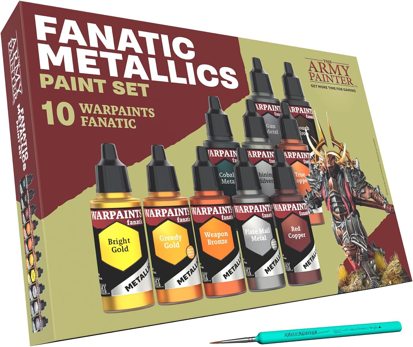 Warpaints Fanatic Metallics Miniature Paint Set with Brush