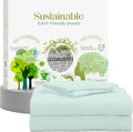 Twin Sheets Set Light Green 100% Cotton Percale Twin Bed Sheets