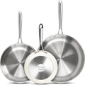 MICHELANGELO Stainless Steel Frying Pan Set 8ft 9.5ft 11ft - Durable