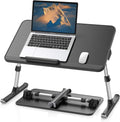 SAIJI Leather Laptop Bed Tray Table - Adjustable Lap Desk for Bed
