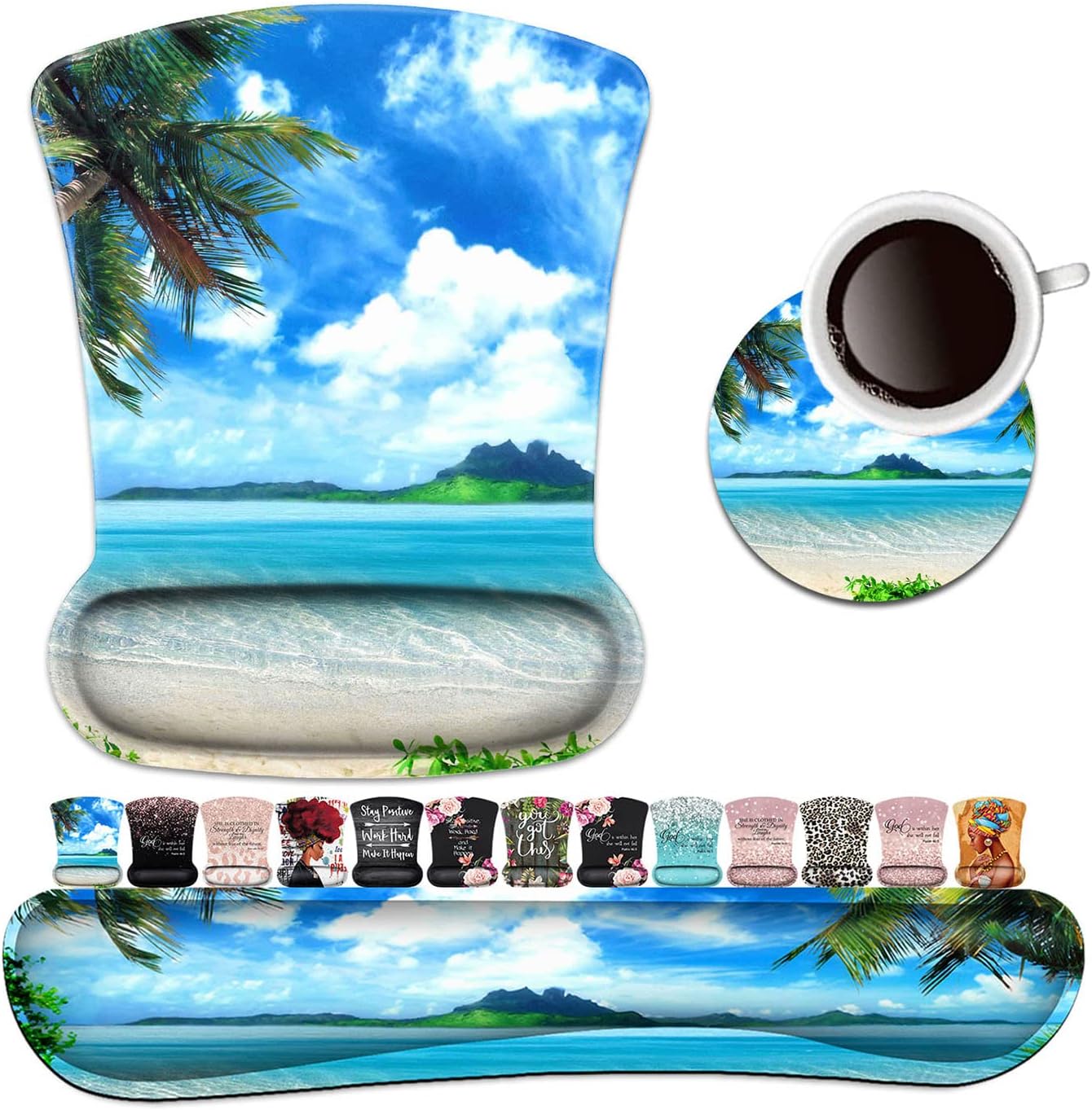 Beach Seascape Wrist Rest Set for Comfort & Pain Relief