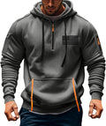 Vintage Quarter Zip Men's Hoodie - Tactical Pockets