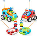 JOYIN 2 Pack Cartoon Remote Control Car - Toddler RC Cars with Sound