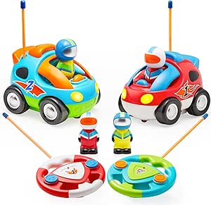 JOYIN 2 Pack Cartoon Remote Control Car for Kids Fun
