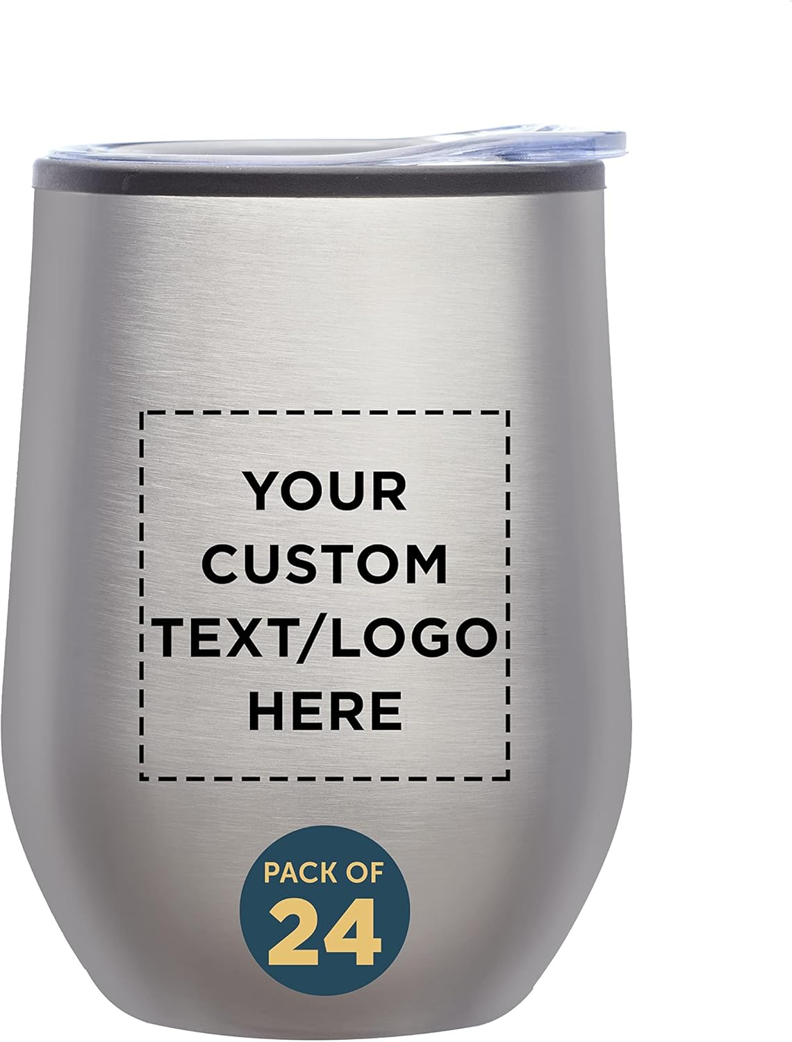 Custom Stemless Wine Tumblers 12 oz Set of 24 for Events