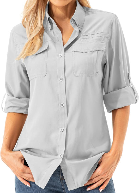Womens UPF 50+ UV Sun Protection Long Sleeve Outdoor Shirts