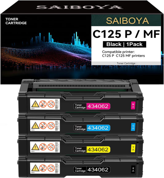 High-Quality 4-Pack Toner for Ricoh C125 - Long-Lasting Results!