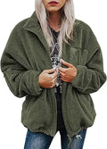 Women Fleece Teddy Coat Full Zip Oversized Jacket - Cozy Everyday