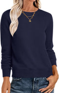 ANRABESS Sweater Long Sleeve Crewneck Lightweight Pullover - Layering