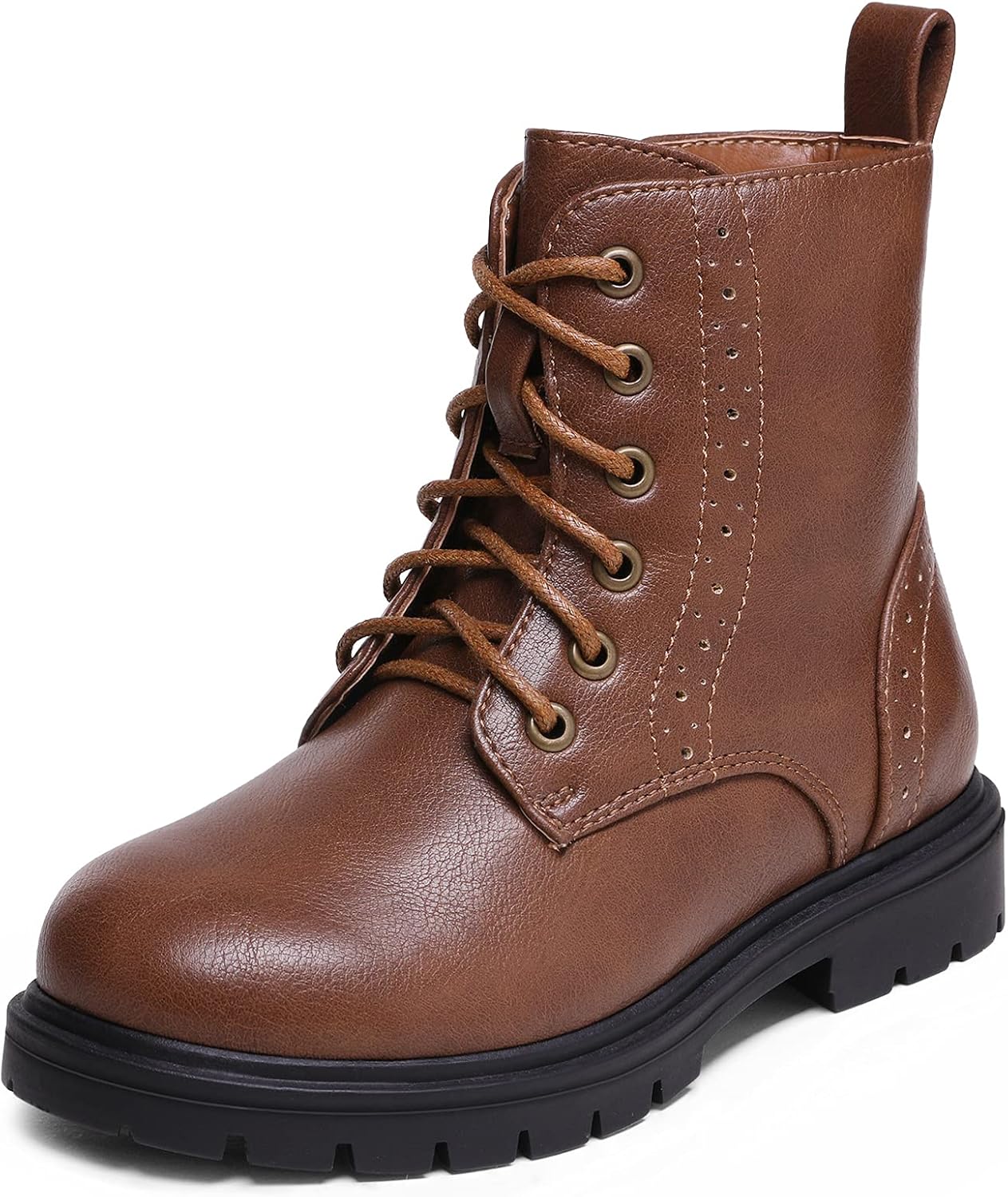 DREAM PAIRS Kids Side Zipper Combat Ankle Boots for Comfort