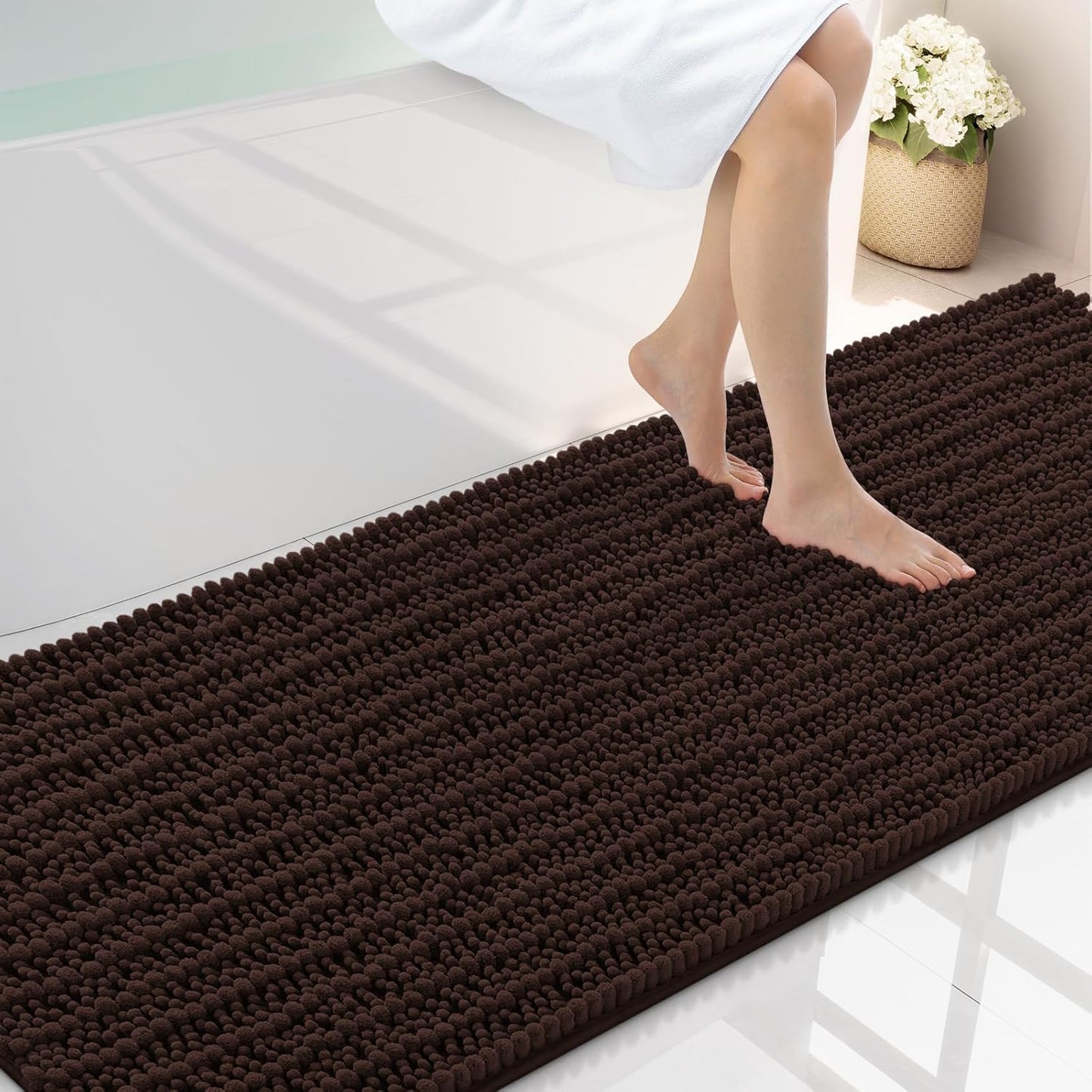Smiry Bathroom Rugs Mat 70x24 - Soft Absorbent Chenille Mats