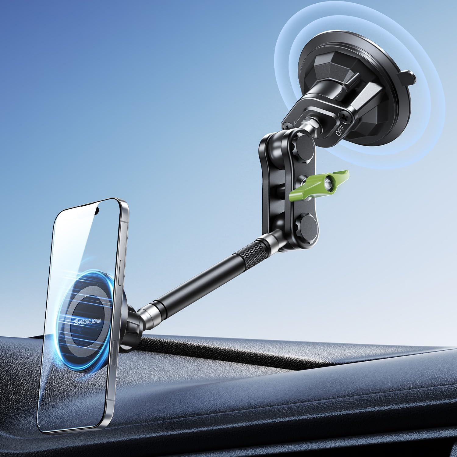 MAGIC JOHN Magnetic Car Phone Holder with Strong Suction Power