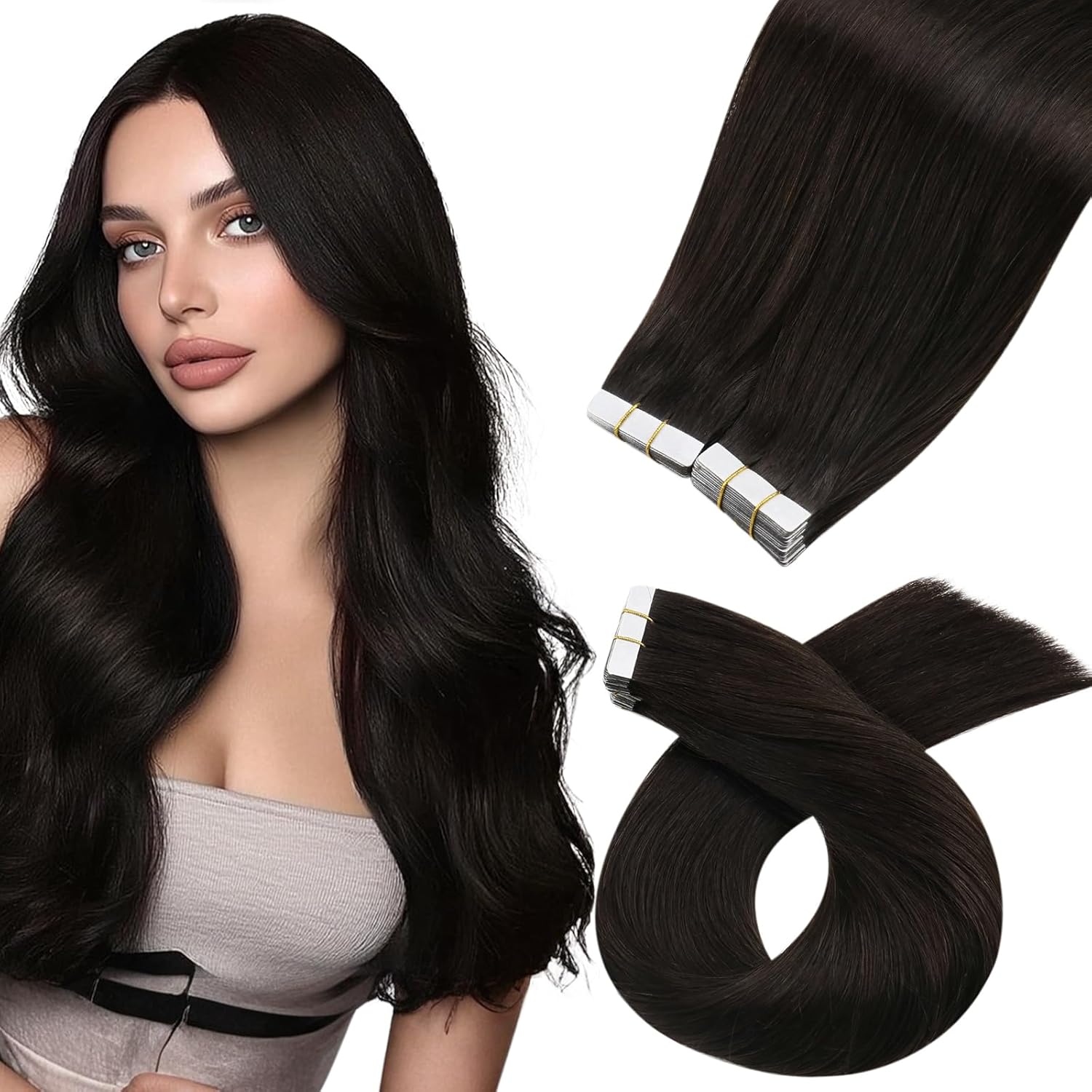 Moresoo Tape in Human Hair Extensions for Natural Look