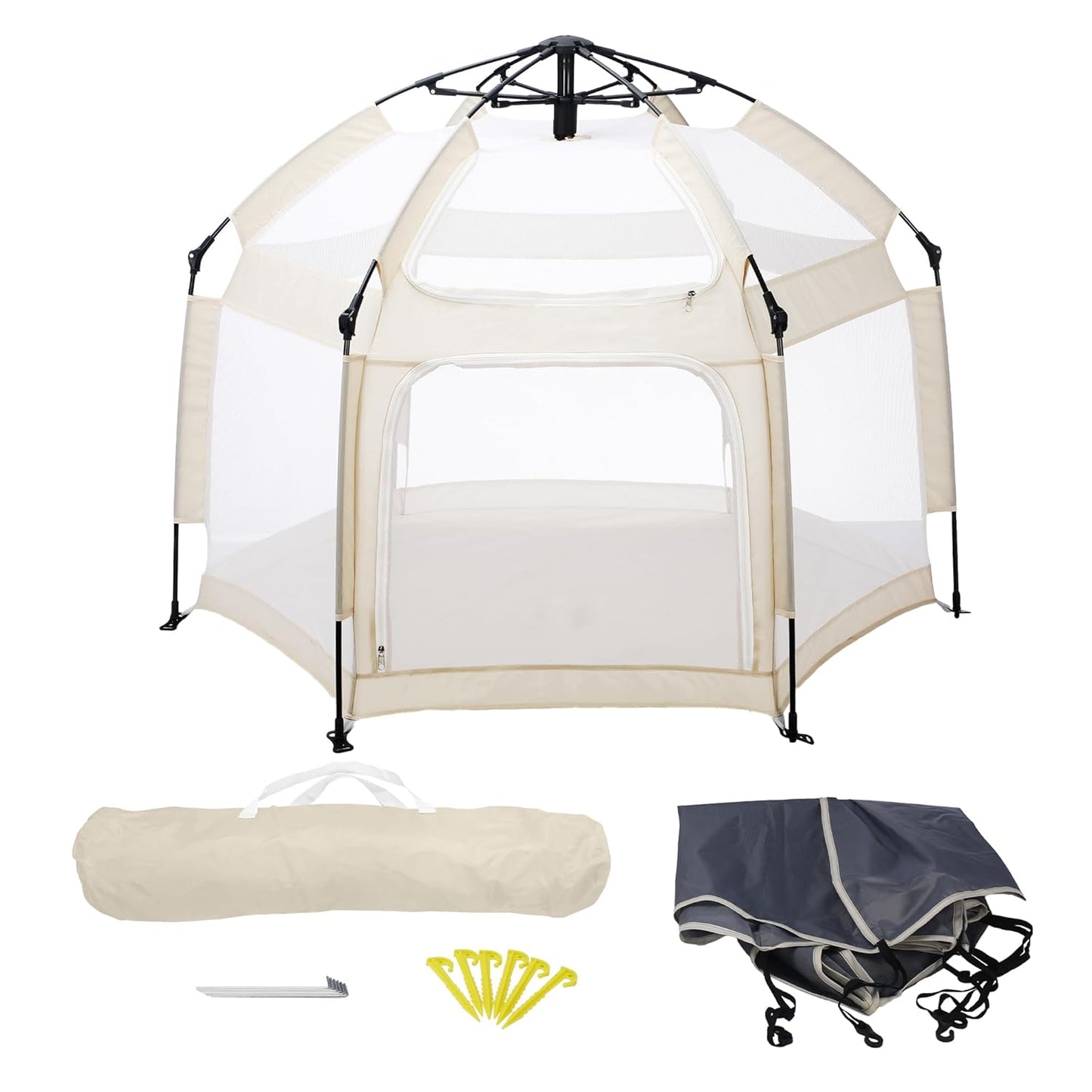 Portable Baby Playpen with Canopy for Indoor and Outdoor Fun