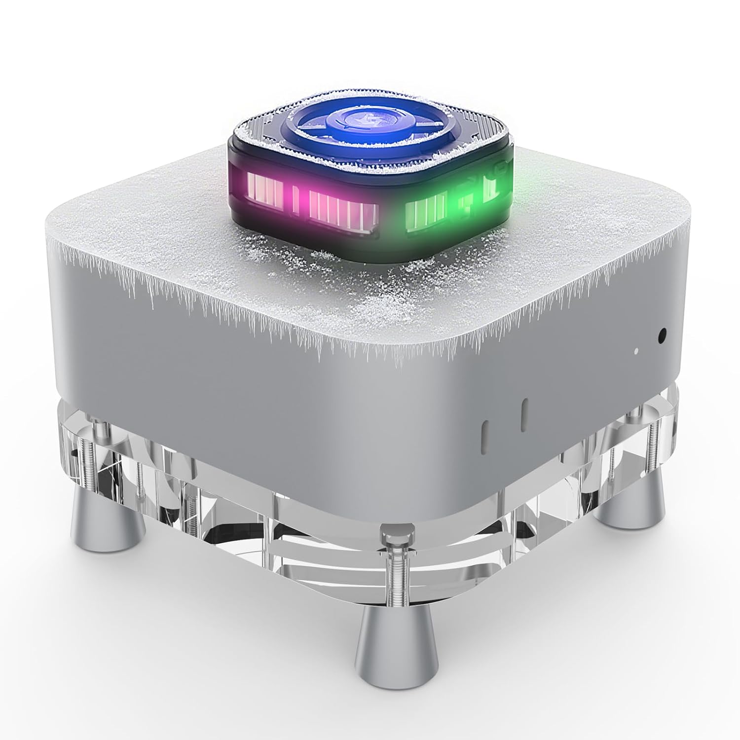 Mac mini Stand with Cooler - No Lag Acrylic Desktop Holder