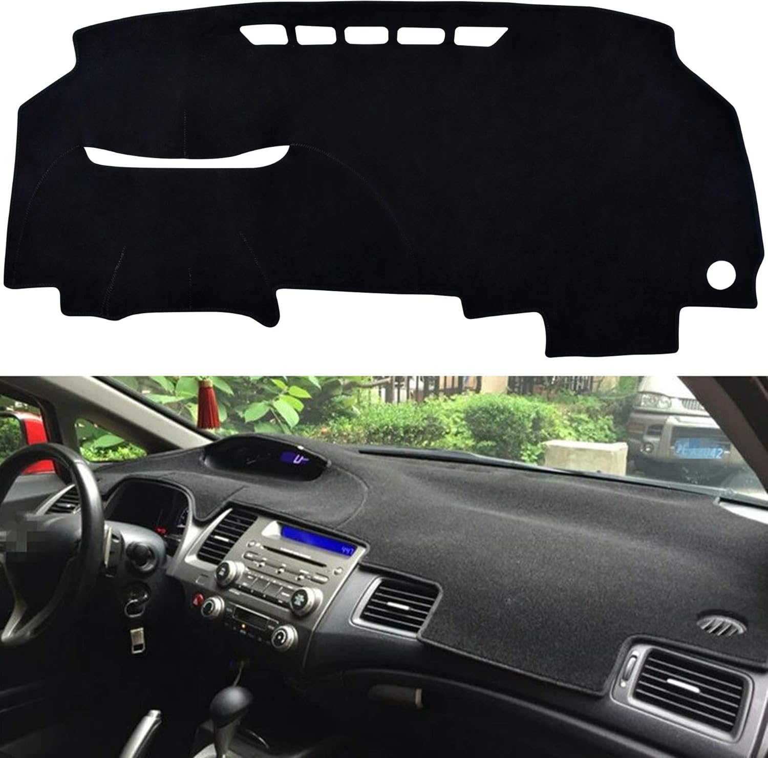 SPEEDWOW Dashboard Cover Mat for Honda Civic 8th Gen 2006-2011