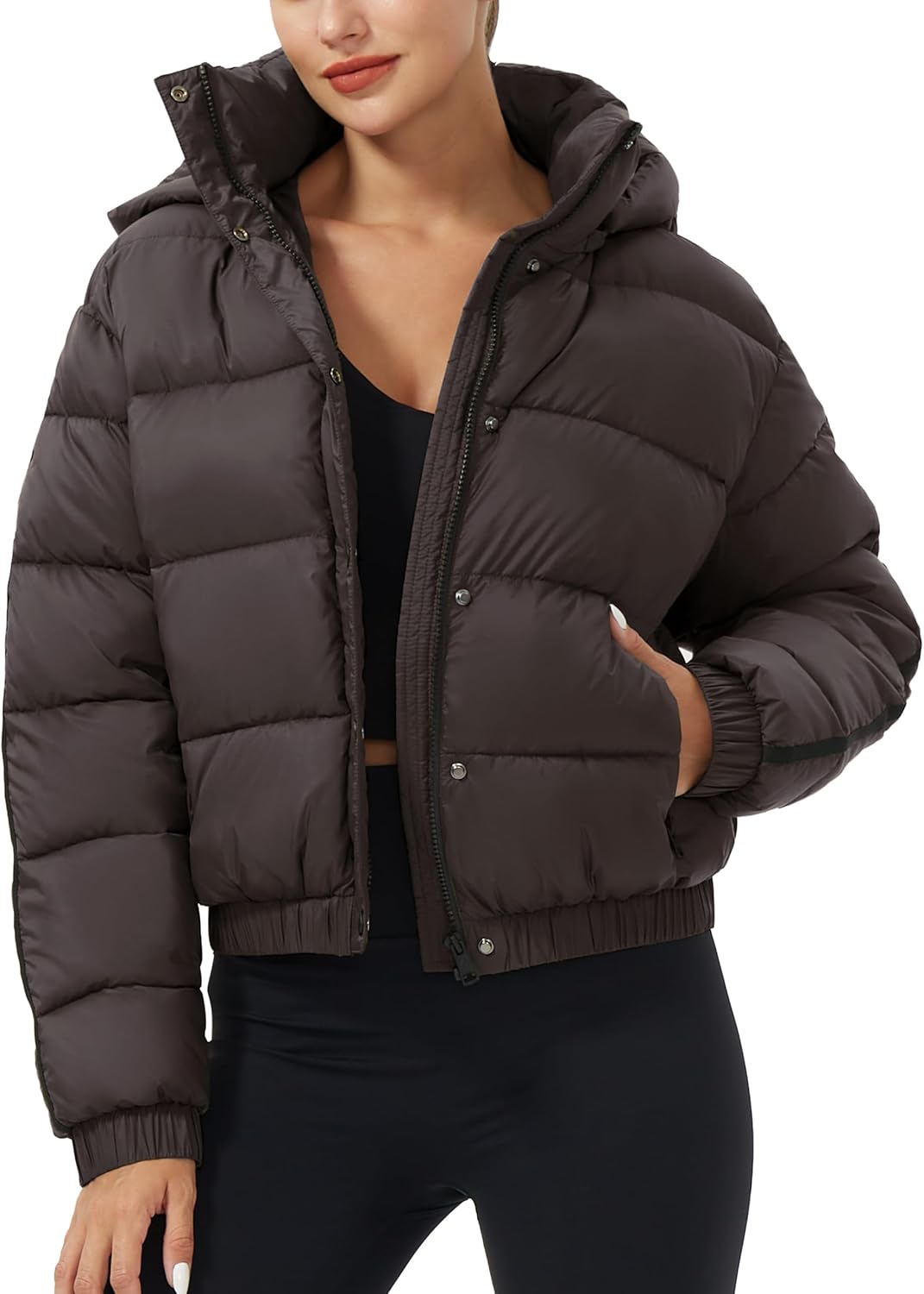 Pioneer Camp Women's Winter Cropped Puffer Jacket for Style