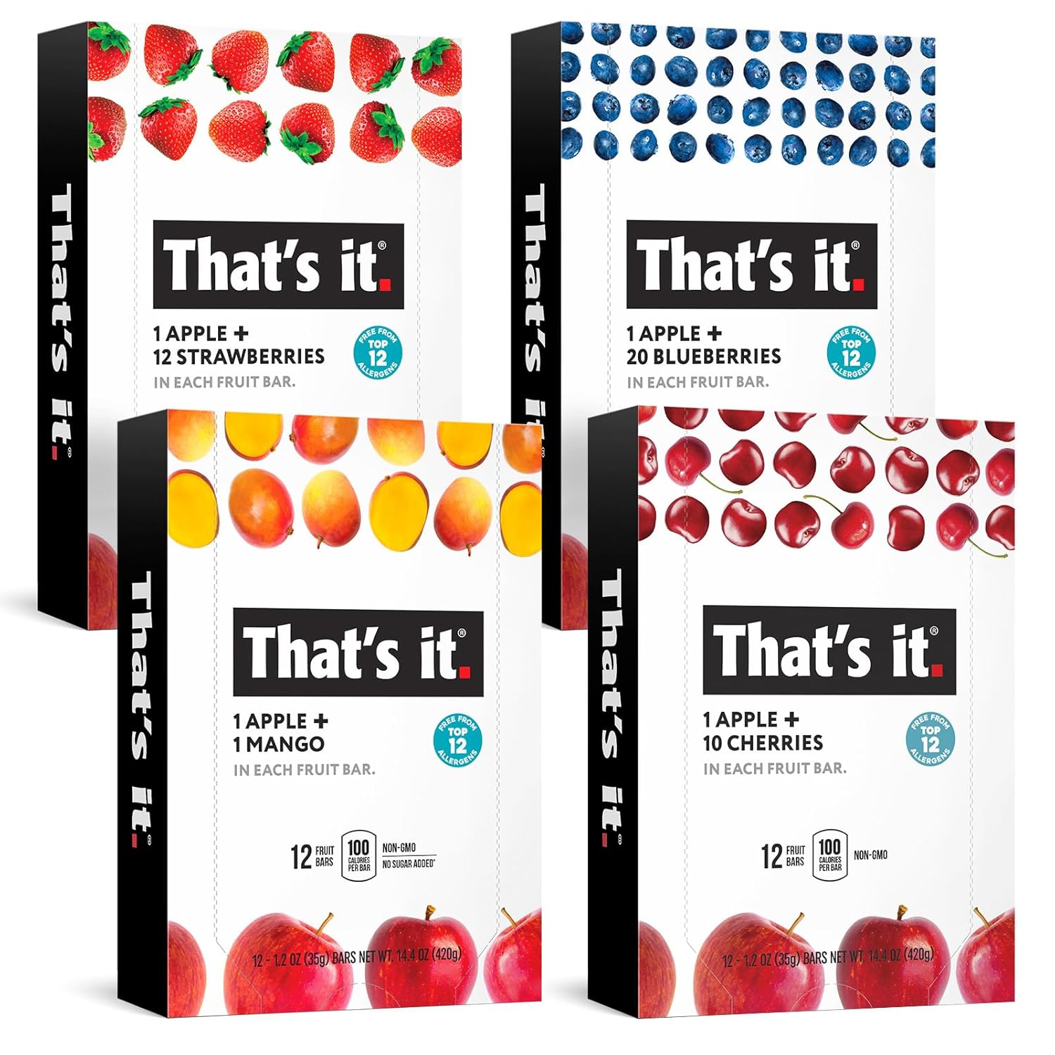 That's It. 48 Count Variety Pack of Natural Fruit Bars