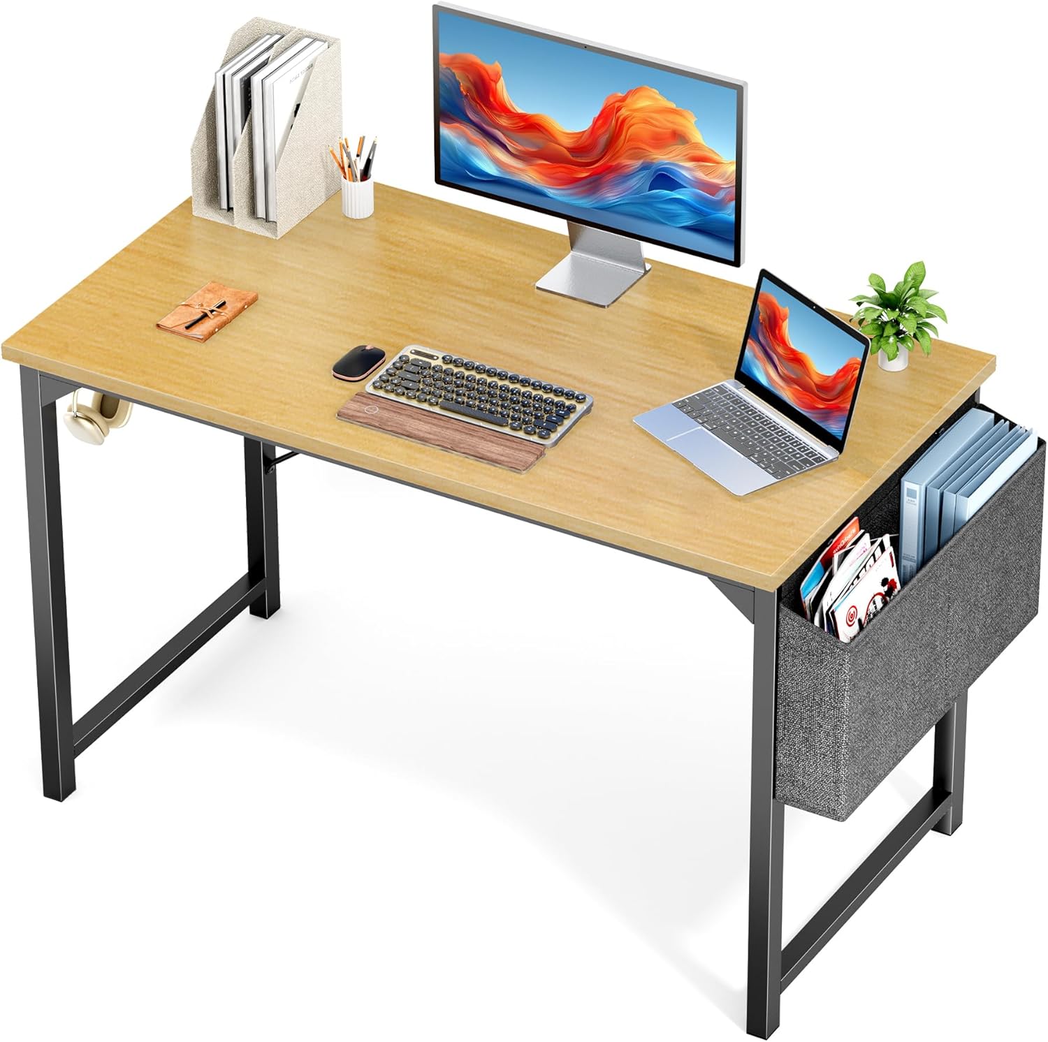 47 Inch Computer Office Desk for Small Spaces with Storage