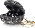 Glittery Black TPU Earbuds Case w/ Disco Ball Keychain - Filoto