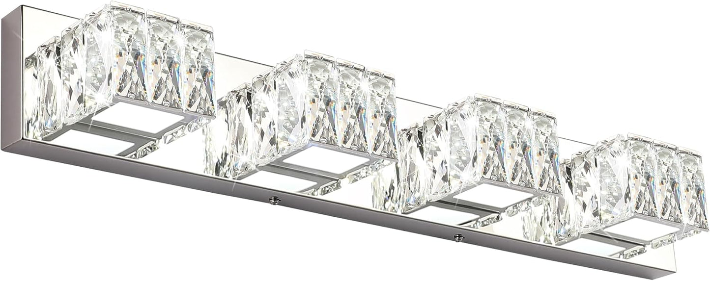 ZUZITO 4 Light Bathroom Vanity Light - Modern LED Chrome Fixture