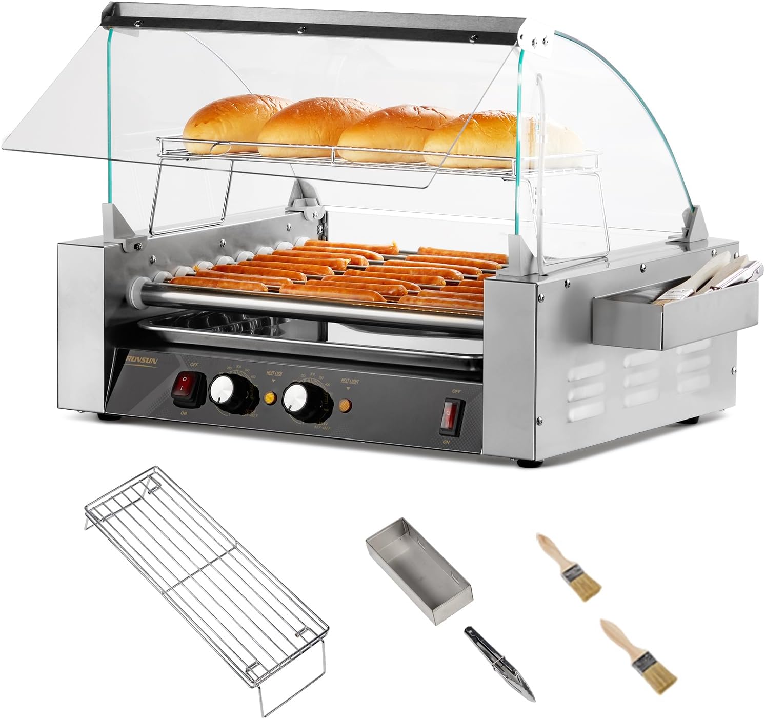 ROVSUN Hot Dog Roller Machine with 9 Rollers for Parties