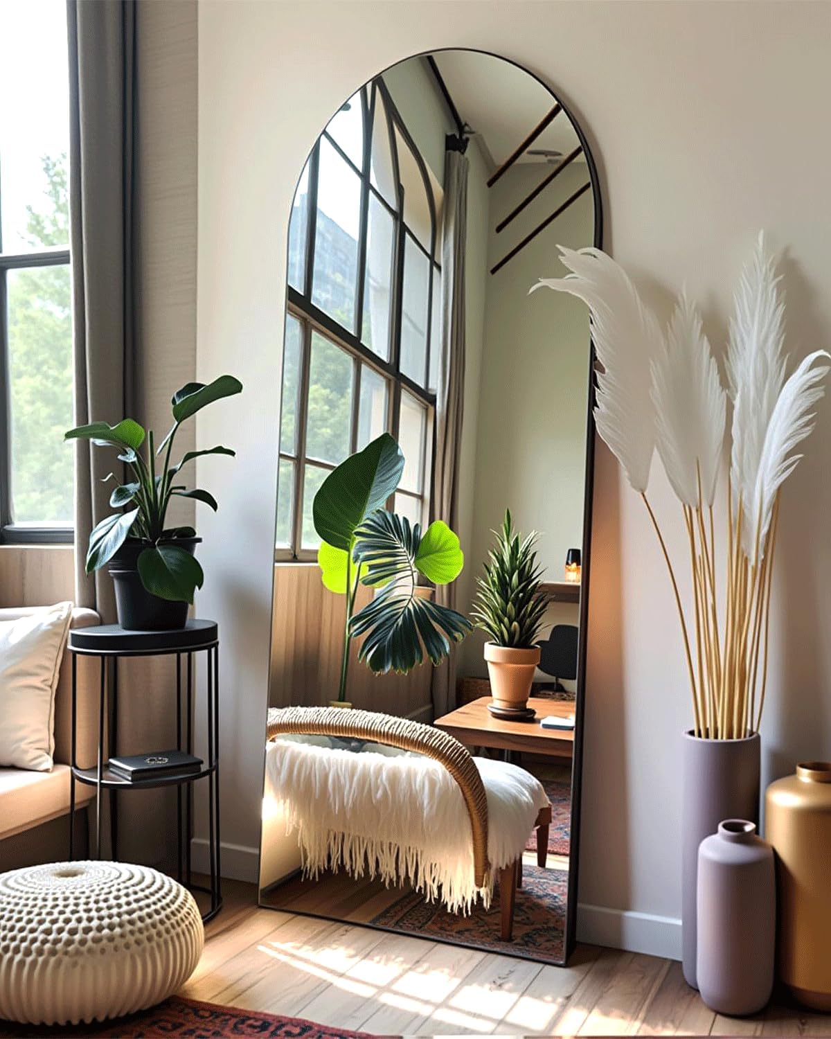 Arched Full Length Floor Mirror for Bedroom & Living Room Decor