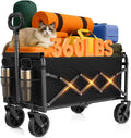 Wagons Carts Foldable 360 Lbs Collapsible Wagon Cart - Black