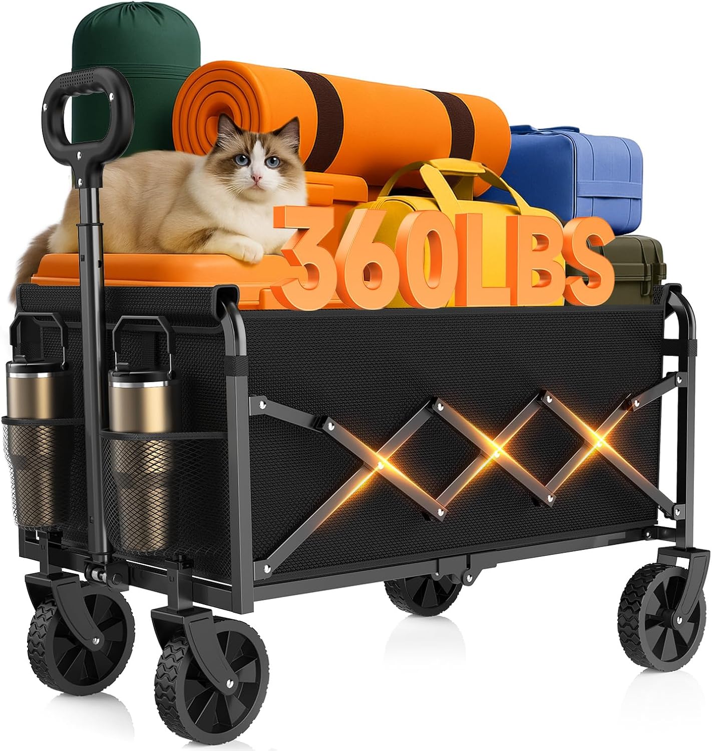 Wagons Carts Foldable 360 Lbs - Lightweight Portable Cart