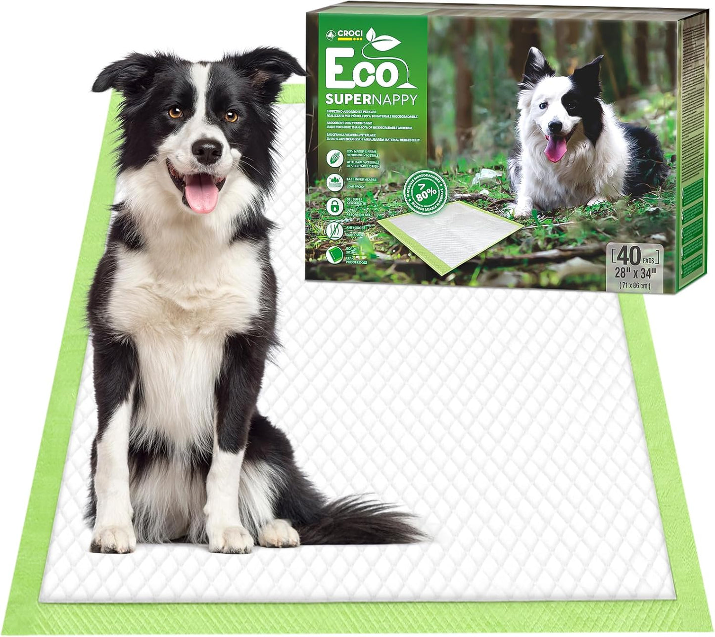 CROCI Puppy Pads 28x34in for Eco-Friendly Dog Training Needs