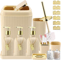 17PCS Bathroom Accessory Set Beige Bathroom Accessories - Organized