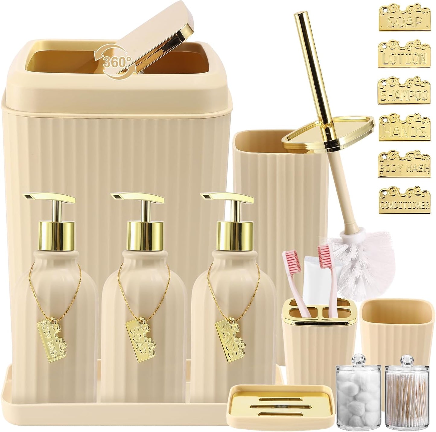 17PCS Bathroom Accessory Set for Stylish and Functional Decor