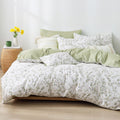 Botanical Cotton Comforter Queen Size - Reversible Leafy Print